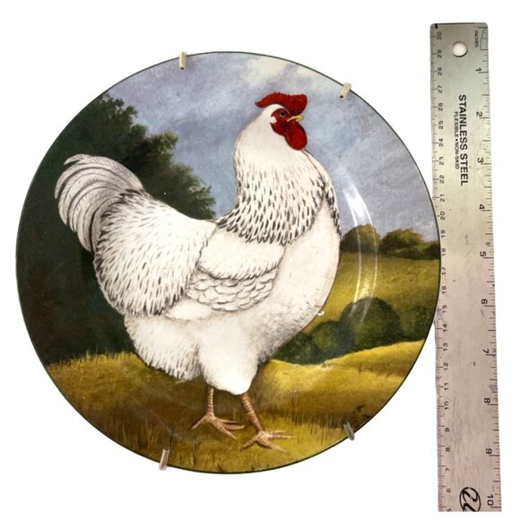 Chicken Rooster Plates On the Farm David Carter Brown for Sakura Vintage 2002 - Picture 7 of 9